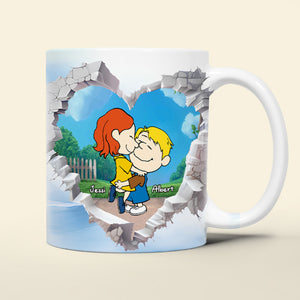 Personalized Gift For Couple Valentine Mug Cartoon Couple 01OHLU191224HG - Coffee Mug - GoDuckee
