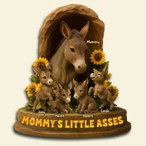 Personalized Gift For Mom Donkey Acrylic Plaque- Mama & Her Little Asses 04NALU140425 - Shaped Plaques - GoDuckee