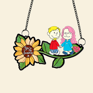 Personalized Gifts For Couples Suncatcher Ornament You're My Sunshine 05KALU201224DA - Ornament - GoDuckee