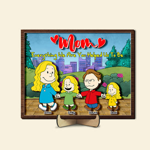 Personalized Gifts For Moms Wood Sign Mom & Kids Holding Hands 03TOLU220125DA - Wood Sign - GoDuckee