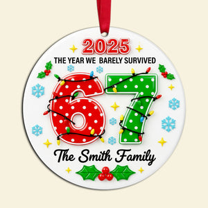 Family Survival Year Ceramic Ornament - Personalized Gift For Family 02HULU191125 - Ornament - GoDuckee