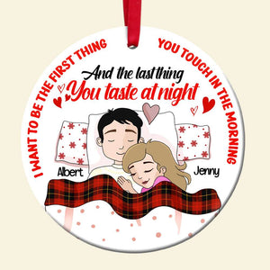 Personalized Gifts For Couples, Couple Slepping Ceramic Ornament 03OHLU091124HG - Ornament - GoDuckee