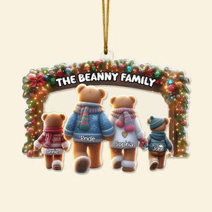 Personalized Gifts For Family, Bear Family Walking Hand In Hand 01OHLU291024 - Ornament - GoDuckee