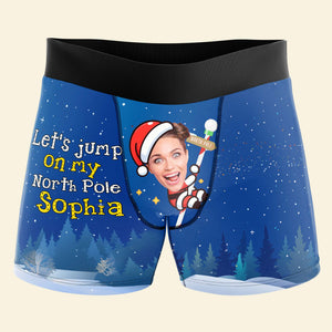 Custom Photo Gift For Couple, Let's Jump On My North Pole Man Boxer 02TOLU211024