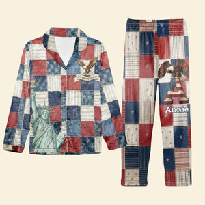 250th America Anniversary Alphabet Pajama Set - Personalized Gifts For Patriots 06palu280126 - Pajama Set - GoDuckee