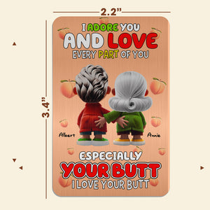 Personalized Funny Gifts For Couples Aluminum Wallet Card I Adore You 02OHLU311224 - Wallet Card - GoDuckee