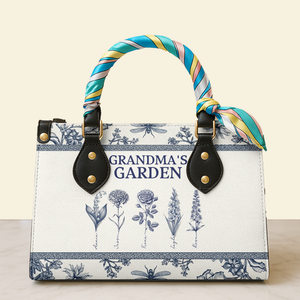 Grandma's Garden Leather Bag - Personalized Gifts For Grandma 02ohlu010825 - Leather Bag - GoDuckee