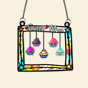 Personalized Gifts For Mom Window Hanging Suncatcher, Sweet Cupcakes 04OHLU190225 - Ornament - GoDuckee