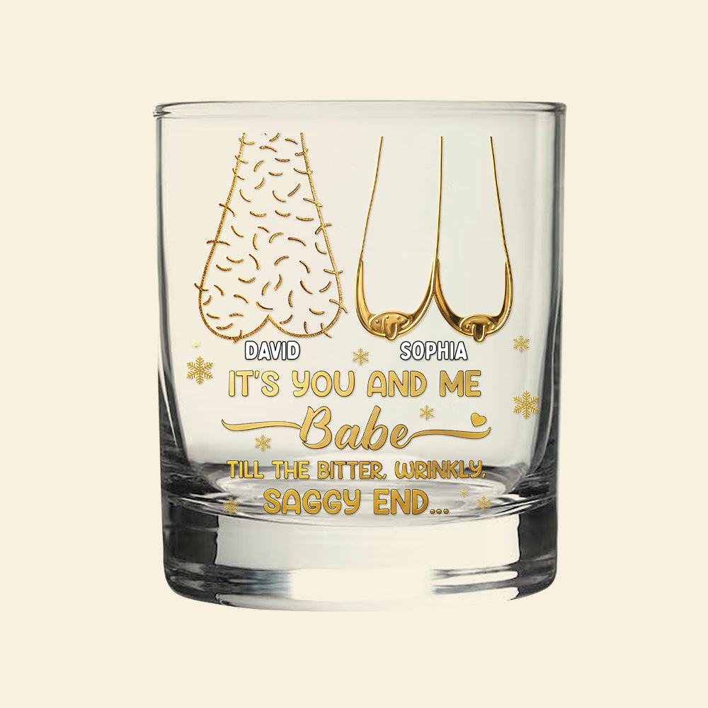 Cheeky Old Couple Drinking Glass - Personalized Gifts For Couples 02NALU181025 - Whiskey Glass - GoDuckee