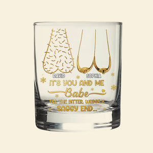 Cheeky Old Couple Drinking Glass - Personalized Gifts For Couples 02NALU181025 - Whiskey Glass - GoDuckee