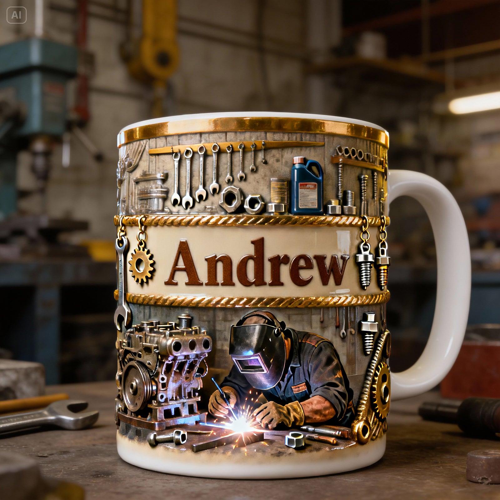 Proud Welder At Work Mug- Personalized Gifts For Welder 04PALU201225 - Coffee Mug - GoDuckee