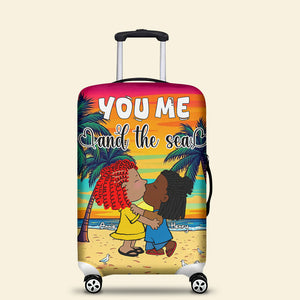 Personalized Gifts For Couple Luggage Cover You Me And The Sea 03XQLU191224HG - Luggage Covers - GoDuckee