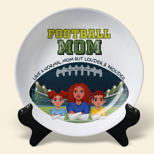 Personalized Gift For Football Mom Ceramic Round Plate Mother's Day 02XQLU200325HG - Ceramic Round Plate - GoDuckee