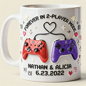 Game Controller Couple Coffee Mug - Personalized Gifts For Couple 03nata060126 - Coffee Mug - GoDuckee