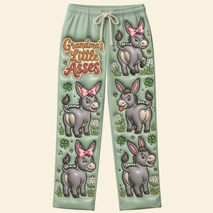 Grandma Donkey Funny Pajama Pants - Personalized Gifts For Grandma and Mom 01nata100326 - Pajama Pant - GoDuckee