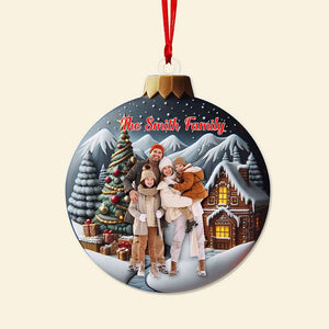 Custom Photo Gifts For Family Ornament Christmas 01XQLU121024 - Ornament - GoDuckee