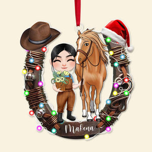 Personalized Gifts For Horse Lovers Christmas Acrylic Ornament 02OHLU141124 - Ornament - GoDuckee