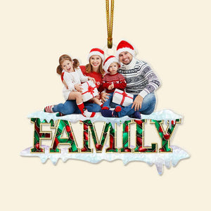 Custom Photo Christmas Gifts For Family Ornament 01KALU250924 - Ornament - GoDuckee