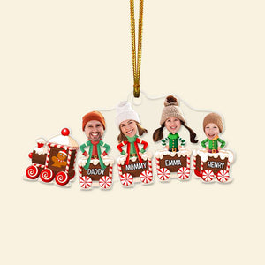 Custom Photo Christmas Gifts For Family Ornament 02XQLU250924 - Ornament - GoDuckee