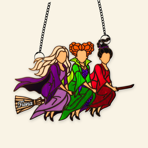 Enchanted Witches Trio Suncatcher - Personalized Christmas Gifts For Witch Lovers 02PGLU050825 - Ornament - GoDuckee