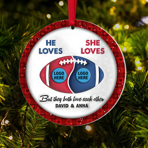 Personalized Gifts For Couple American Football Christmas Ornament 02hupu250924 - Ornament - GoDuckee