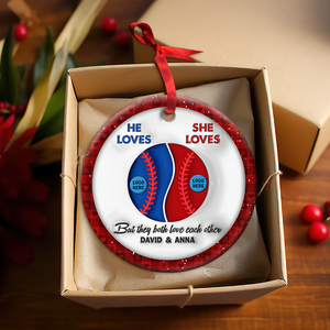 Personalized Gifts For Baseball Fans Christmas Ceramic Ornament 01HUPU041024 - Ornament - GoDuckee