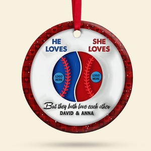 Personalized Gifts For Baseball Fans Christmas Ceramic Ornament 01HUPU041024 - Ornament - GoDuckee