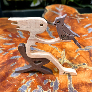 Personalized Woman With Bird Wood Puzzle, Birthday Gift, Christmas Gift For Bird Lovers - Wood Sign - GoDuckee