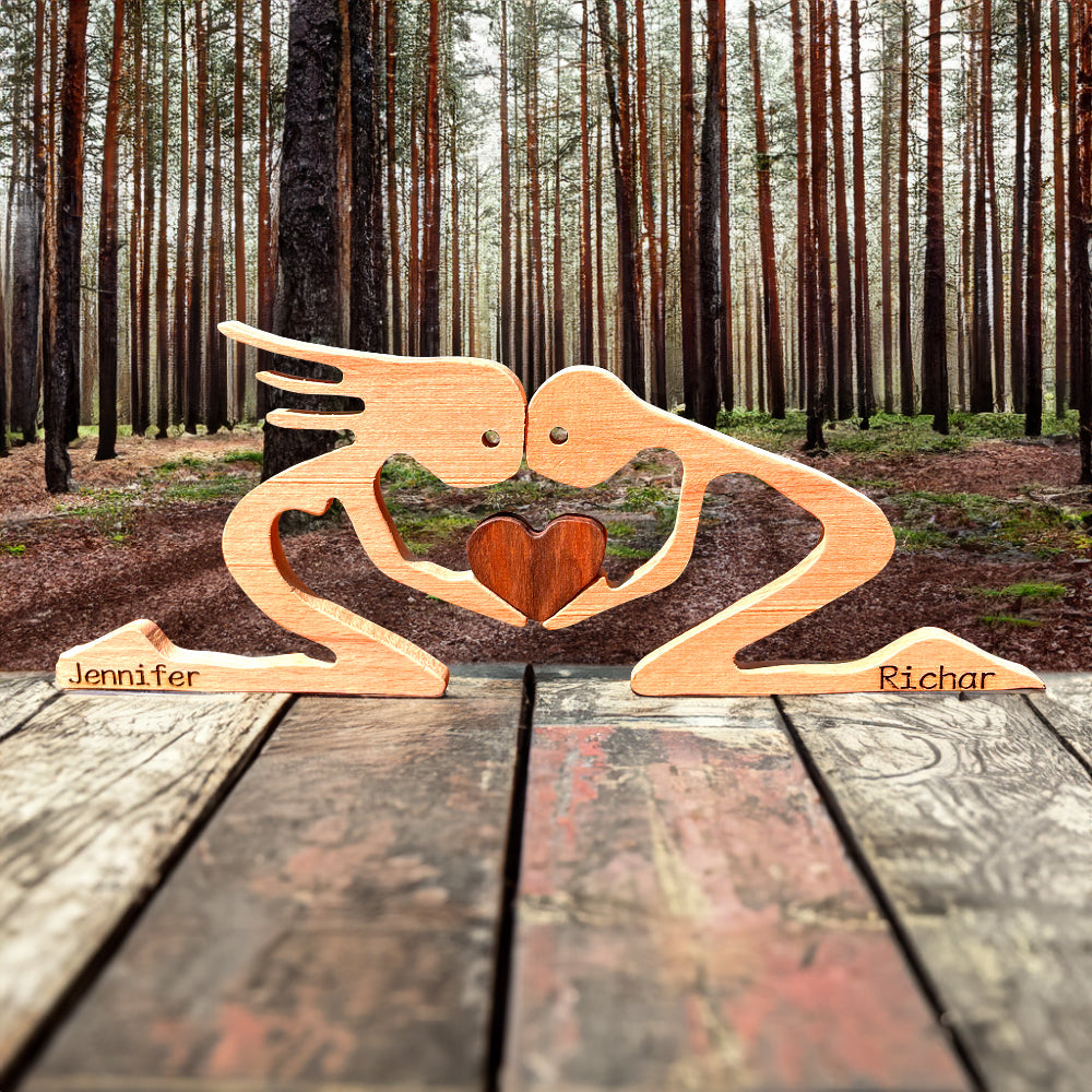 Personalized Couple Heart Wood Puzzle, Birthday Gift, Christmas Gift For Couples TT - Wood Sign - GoDuckee