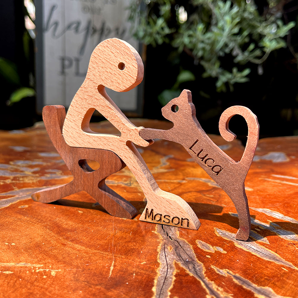  Cat and Dog Gifts, Lazy Susan, Engraved Wood Gift,Cat