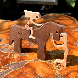 Personalized Couple With Horse Wood Puzzle, Birthday Gift, Christmas Gift For Couples - Wood Sign - GoDuckee