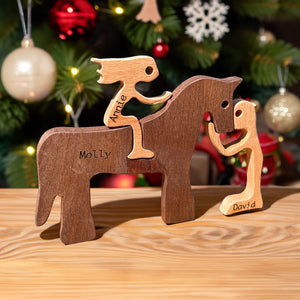 Personalized Couple With Horse Wood Puzzle, Birthday Gift, Christmas Gift For Couples - Wood Sign - GoDuckee