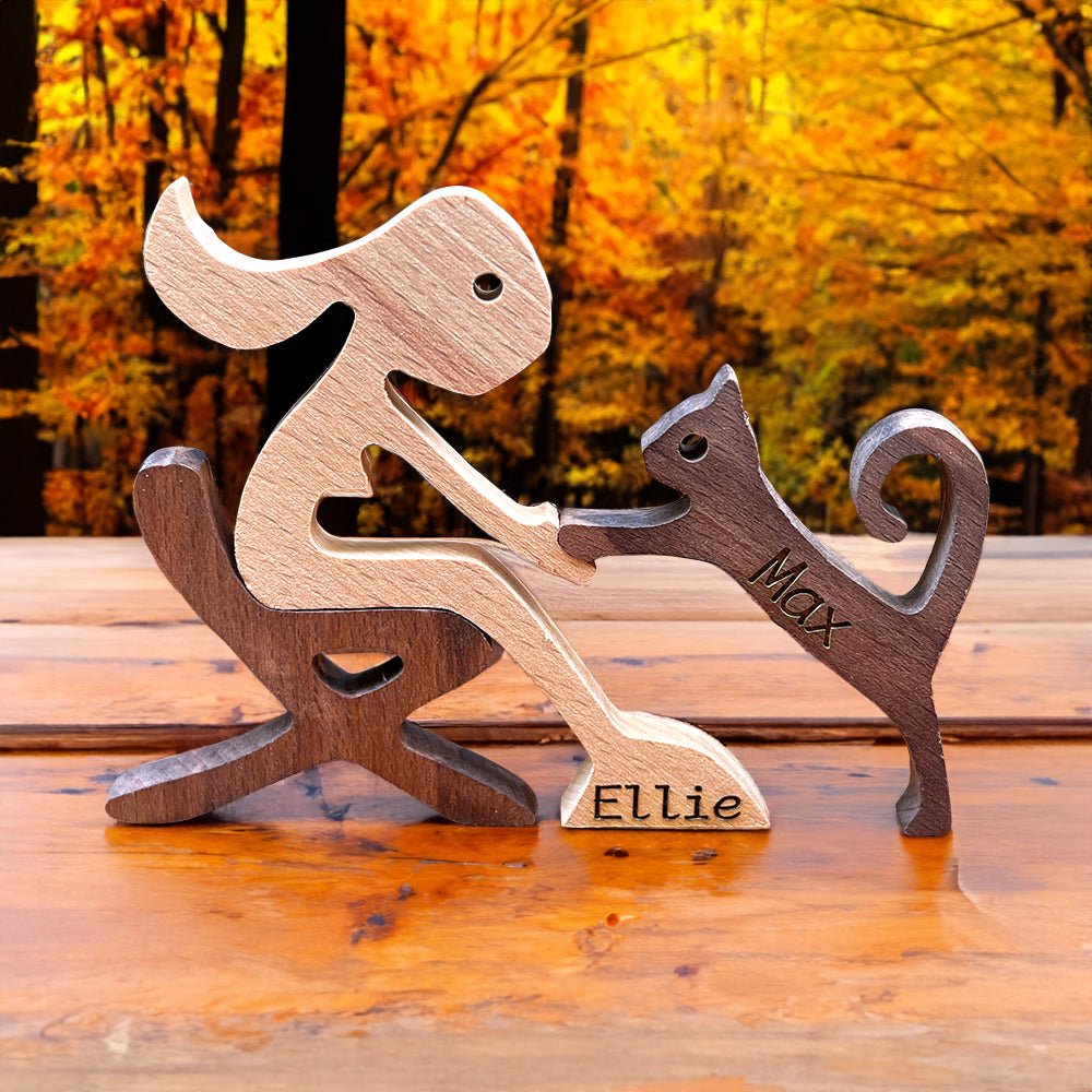 Personalized Woman With Cat Wood Puzzle, Birthday Gift, Christmas Gift For Cat Lovers TT - Wood Sign - GoDuckee