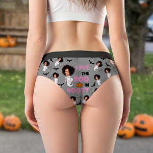 Custom Photo Gifts For Halloween Women's Briefs Boo In Booty 02xqdc050824 - Boxer Briefs - GoDuckee