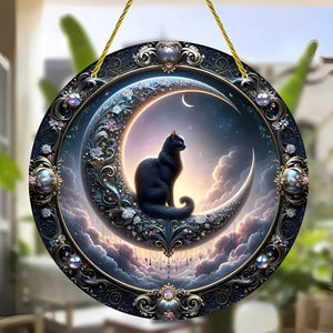 Black Cat Stained Glass Ornament 02acxx210824 - Ornament - GoDuckee