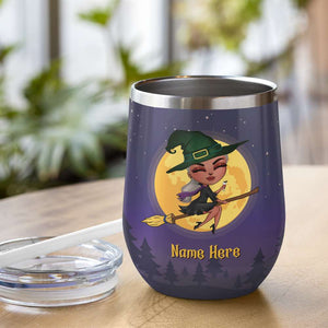 Personalized Gift Ideas For Witch Girl Doll, Fire Burn Cauldron Bubble This Witch Needs Wine Or There’ll Be Trouble Custom Wine Tumbler - Wine Tumbler - GoDuckee