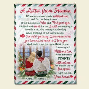 Personalized Wife & Husband in Heaven Blanket - A Letter From Heaven - Stamp Postage - Blanket - GoDuckee