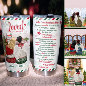 Personalized Heaven Tumbler - LOVED 1 John 4:19 - To My Husband I Will Be Missing You - Tumbler Cup - GoDuckee