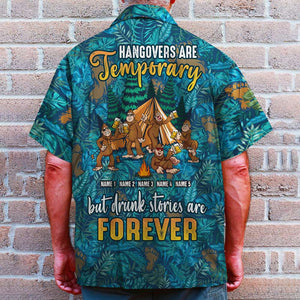 Camping Hangovers are temporary but drunk stories are forever Custom Hawaiian Shirt, Aloha Shirt - Hawaiian Shirts - GoDuckee