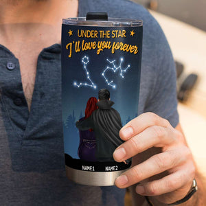 Personalized Zodiac Couple Tumbler - Under The Star I'll Love You Forever - Tumbler Cup - GoDuckee