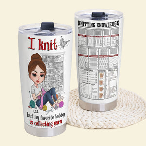 Knitting Knowledge, Knitting Girl - Personalized Tumbler Cup, Knitting Tumbler Cup - Funny Gift For Knitting Lovers - Tumbler Cup - GoDuckee