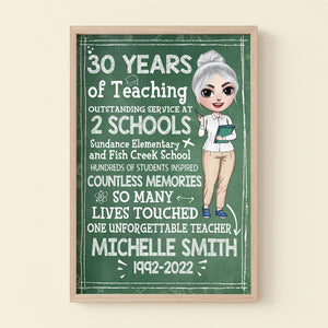 Personalized Retired Teacher Poster - One Unforgettable Teacher - Poster & Canvas - GoDuckee