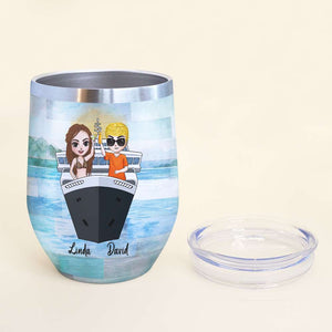 Personalized Drinking & Cruising Couple Wine Tumbler - The Only Marriage Counselor You'll Ever Need Fol8-Vd3 - Wine Tumbler - GoDuckee