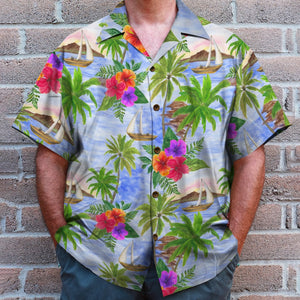 Personalized Beach Couple Hawaiian Shirt - I Want To Hold Your Hand At 80 & Say: "Baby Let's Go To The Beach" - Hawaiian Shirts - GoDuckee