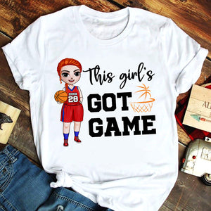 This Girl's Got Game - Personalized Shirts - Gift For Basketball Player - Female Basketball Front View - Shirts - GoDuckee