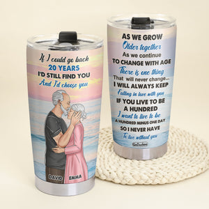 Personalized Couple Tumbler - I'd Still Find You - Couple Hugging And Kissing Side View - Tumbler Cup - GoDuckee