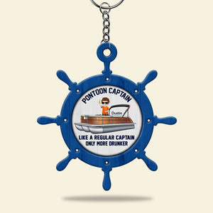 Pontoon Captain - Personalized Car Ornament And Keychain - Ornament - GoDuckee