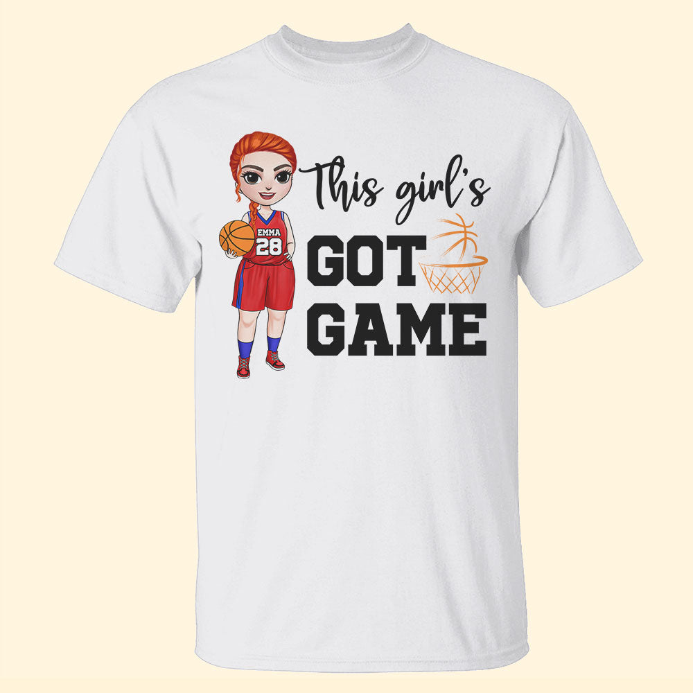 This Girl's Got Game - Personalized Shirts - Gift For Basketball Player - Female Basketball Front View - Shirts - GoDuckee