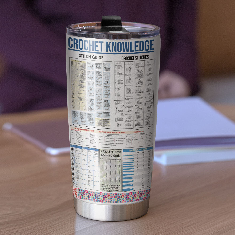 Crochet Knowledge, Crochet Girls Don't Unravel - Personalized Tumbler Cup, Crochet Tumbler Cup - Funny Gift For Crochet Lovers - Tumbler Cup - GoDuckee
