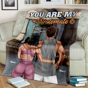 Personalized Gym Couple Blanket - You Are My Swolemate - Blanket - GoDuckee